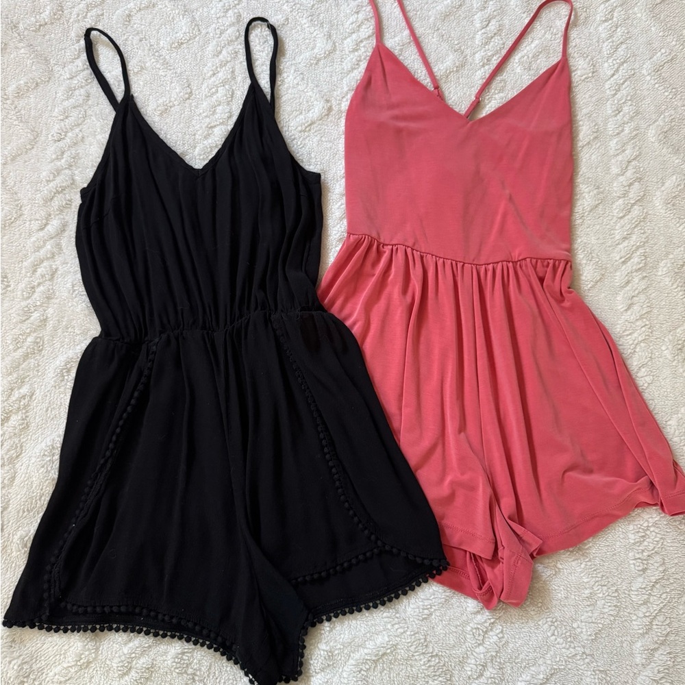 DONATED Black and Pink Romper Set